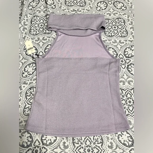 Pilcro Anthropologie Halter Cowl-Neck Top Dusty Lilac Purple Sparkle Medium NWT - Picture 7 of 10
